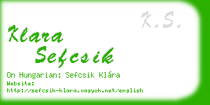 klara sefcsik business card